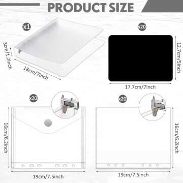 Fuyoooo Deluxe Craft Storage Set: 20 Magnetic Sheets & 40 Storage Pockets for Easy Organization