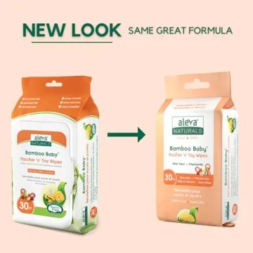 Aleva Naturals Bamboo Pacifier and Toy Wipes for Baby Care