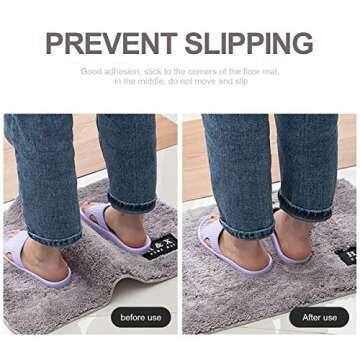 Rug Grippers,Never Curl Rug Grippers Non Slip Reusable Carpet Stickers for Area Rugs, Hardwood Floor...