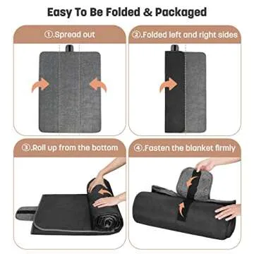 Tirrinia Waterproof Outdoor Blanket with Sherpa Lining, Windproof Triple Layers Warm Comfy Foldable for Camping Stadium, Sports, Picnic, Grass, Concerts, Pet, 51''X 59'' - Machine Washable