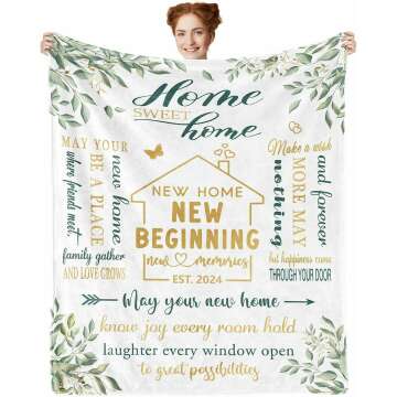 Cozy House Warming Gifts - New Home Blanket 50"X60" Throws