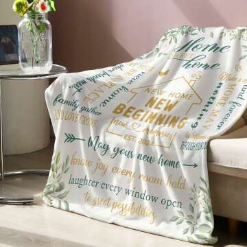 House Warming Gifts - 50"x60" Cozy Blanket