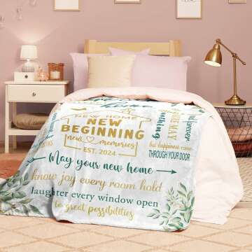 House Warming Gifts - 50"x60" Cozy Blanket