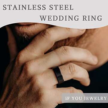 Simple Stainless Steel Band Rings Set for Men and Women