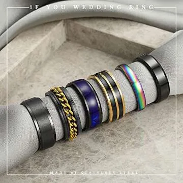 Simple Stainless Steel Band Rings Set for Men and Women