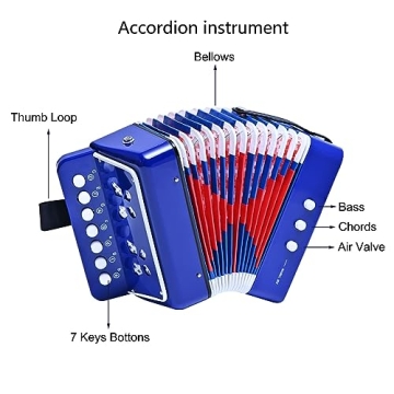 Kids Accordion 10 Keys Musical Toy Instrument for Beginners