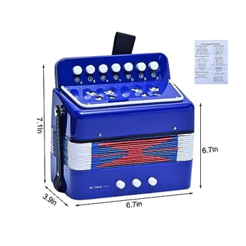 Kids Accordion 10 Keys Musical Toy Instrument for Beginners