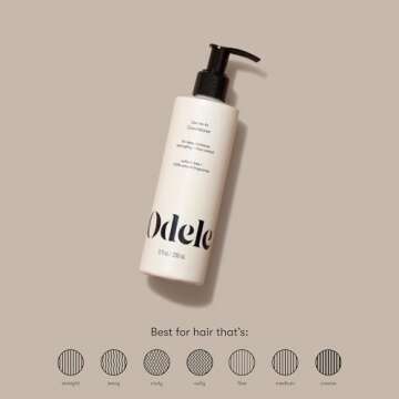 Odele Vegan Leave-In Conditioner, for Deep Moisture, Detangling, Frizz Control, Weightless Shine, and All Hair Types + Textures, 8 fl oz
