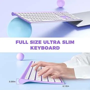 Wireless Keyboard and Mouse, Vssoplor 2.4GHz Rechargeable Compact Quiet Full-Size Keyboard and Mouse...