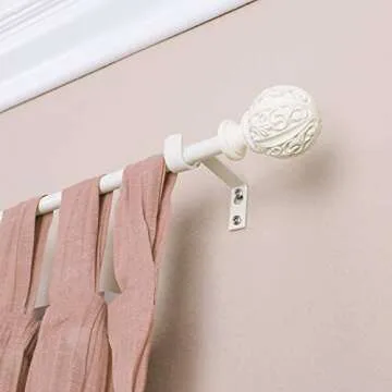 Decopolitan Leaf Ball 5/8" Curtain Rod Set - Elegant and Durable Design