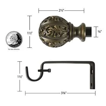 Decopolitan Leaf Ball Curtain Rod Set for Elegant Windows