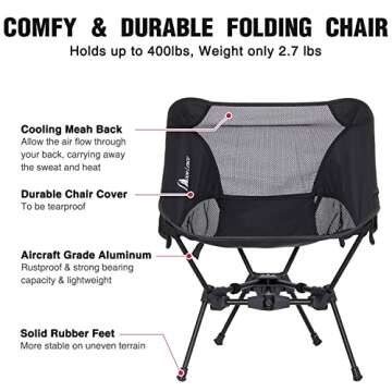 MOON LENCE Portable Camping Chair - Ultralight and Compact