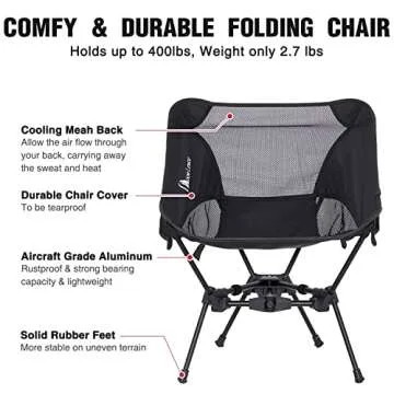 MOON LENCE Portable Camping Chair - Ultralight and Compact