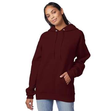 Hanes mens Pullover Ecosmart Hooded Sweatshirt Hoody, Maroon, 3X-Large US