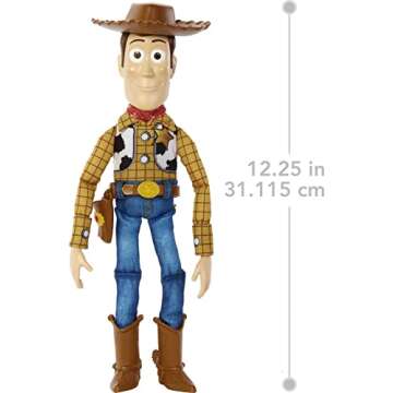 Mattel Disney Pixar Toy Story Talking Woody Action Figure & Accessory, Roundup Fun 12-inch Collectible with 30+ Sounds & Phrases