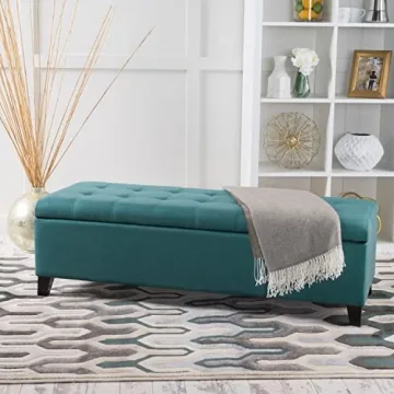 Stylish Christopher Knight Storage Ottoman in Dark Teal