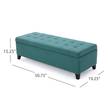Stylish Christopher Knight Storage Ottoman in Dark Teal