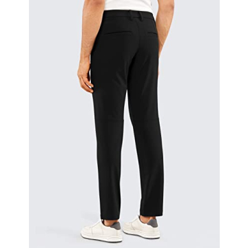 CRZ YOGA Men's Stretch Golf Pants - 31"/33"/35" Slim Fit Stretch Waterproof Outdoor Thick Golf Work Pant with Pockets