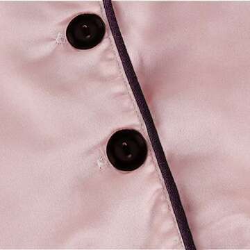 Digirlsor Little Boys Girls Short Satin Pajamas Set Classic Silk Pjs Toddler Kids 2 Piece Sleepwear Button-Down Short Sleeve Pink, Tag18/13-14 years/ Height 150-160cm