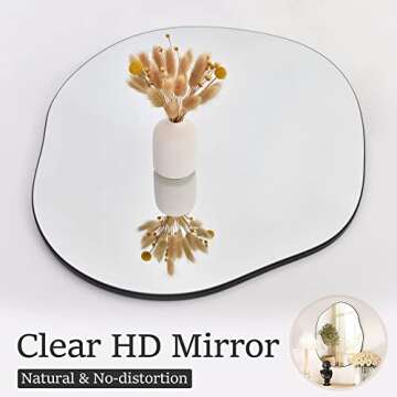 HARRITPURE Irregular Wall Mirror 22"x32" Black Asymmetrical Bathroom Mirror Wood Framed Modern Decorative Vanity Mirrors for Bedroom Living Room Entryway