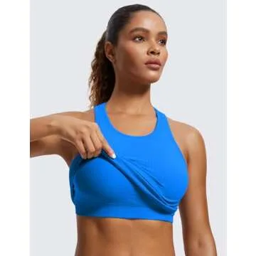 CRZ YOGA Seamless Ribbed High Neck Sports Bra