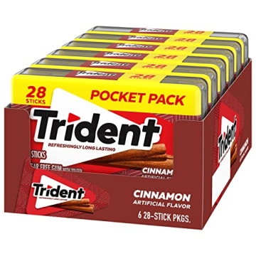Trident Cinnamon Sugar Free Gum - 6 Pocket Packs