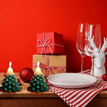 ZQYSING Christmas Tree Candle Molds Silicone, 3D Christmas Pine Tree Silicone Mold for Epoxy Resin Casting DIY Aromatherapy Candles Wax Gift Decoration