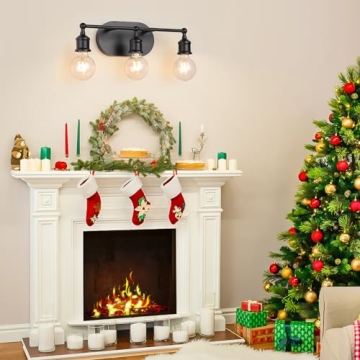 3-Light Black Vintage Modern Vanity Light Fixture