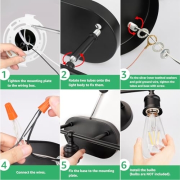 3-Light Black Vintage Modern Vanity Light Fixture