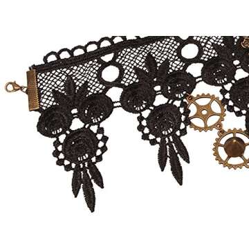 Steampunk Gear Collar Choker Necklace for Parties