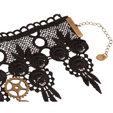 Steampunk Gear Collar Choker Necklace for Parties