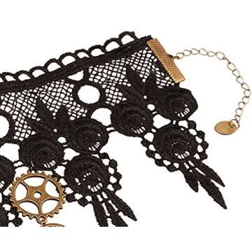 Steampunk Gear Collar Choker Necklace for Parties