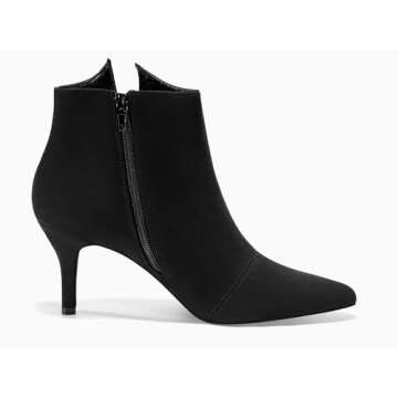 Ermonn Womens Tie Knot Ankle Boots Pointed Toe Stacked High Heels Side Zipper Booties fashion Shoes