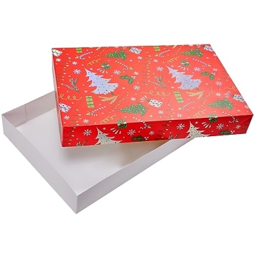 SUNCOLOR 12 Red Christmas Gift Boxes for Holiday Gifting