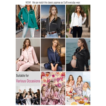 LONXU Women's Silk Satin Pajamas - Luxurious Comfort