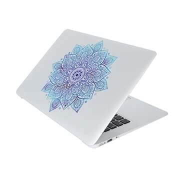 Artsybb Mandala Laptop Sticker Decal - Waterproof Transparent Vinyl Decals Stickers - Mandalas Blue Sticker Starry Night Partial Skin Compatible with Computer MacBook Air Pro 13 15 inch Mac Retina