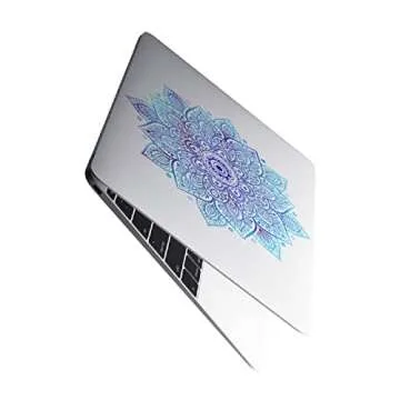 Artsybb Mandala Laptop Sticker Decal - Waterproof Transparent Vinyl Decals Stickers - Mandalas Blue Sticker Starry Night Partial Skin Compatible with Computer MacBook Air Pro 13 15 inch Mac Retina