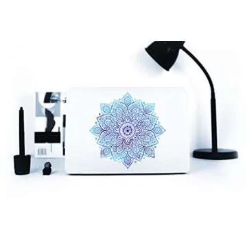 Artsybb Mandala Laptop Sticker Decal - Waterproof Transparent Vinyl Decals Stickers - Mandalas Blue Sticker Starry Night Partial Skin Compatible with Computer MacBook Air Pro 13 15 inch Mac Retina
