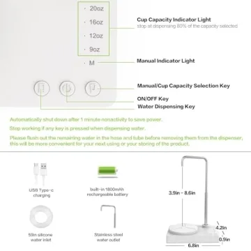 Portable 5 Gallon Water Dispenser for Home and Travel