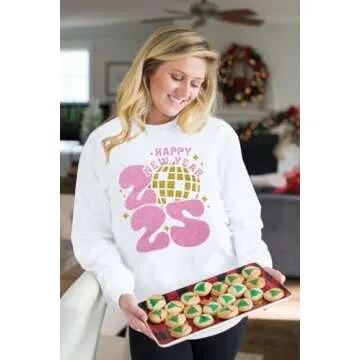 KIDDAD Happy New Year 2025 Sweatshirt for Women