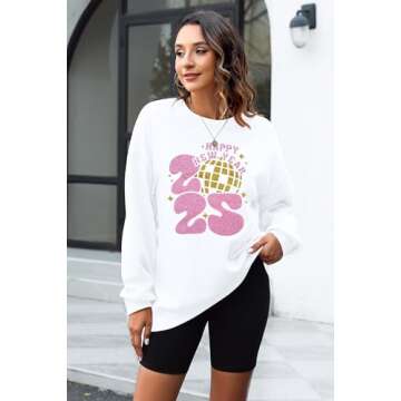 KIDDAD Happy New Year 2025 Sweatshirt for Women