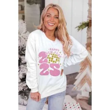KIDDAD Happy New Year 2025 Sweatshirt for Women