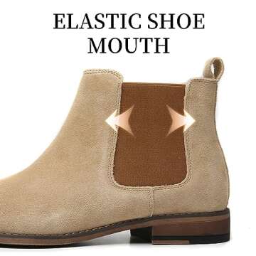 Cestfini Chelsea Boots Men Classic Elastic Dress Boots Casual Men's Leather Chelsea Ankle Boots E05-CAMEL-10