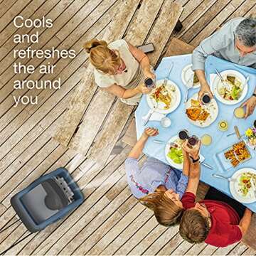 Lasko Misto Outdoor Misting Blower Fan, Ideal for Sports, Camping, Decks & Patios, 3 Speeds, 15", Blue, 7054