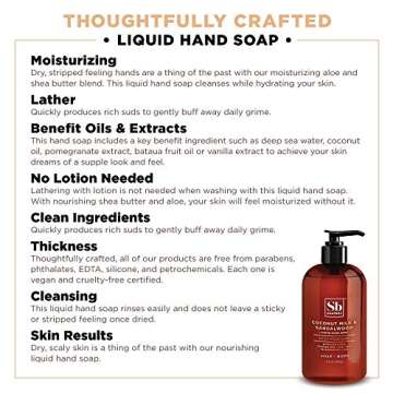 Soapbox Liquid Hand Soap, Coconut Milk & Sandalwood, Gentle & Moisturizing Hand Wash for Kitchen and Bathroom, Vegan & Cruelty Free Scented Hand Soap 12 Ounce Pump Bottles (Pack of 3)