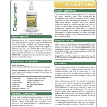 Detoxacream EDTA Heavy Metal Detox Cream: Gentle & Effective Detoxification