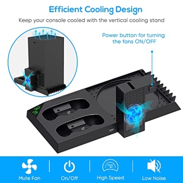 YUANHOT Xbox Series X Cooling Stand Charging Station with Fan