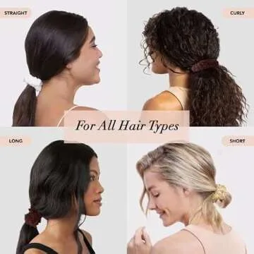 Kitsch 6 Pack Organic Cotton Scrunchies for Women and Girls