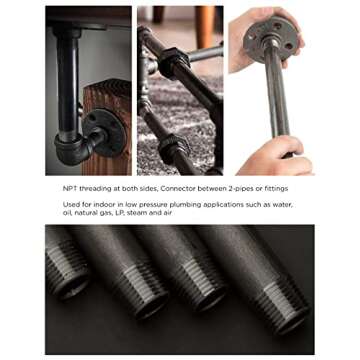 Buy SupplyGiant Black Steel Pipe for DIY Projects