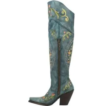 Dan Post Women's Flower Child Over-The-Knee Boot - Turquoise